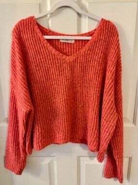 Natural Life Cozy Chunky Knit Sweater Coral Boho Size XL
